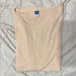 Old Navy Luxe Apricot Ribbed Knit Top